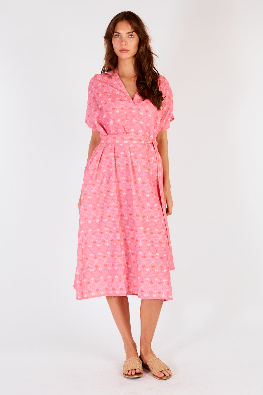 Itami Jonson Capped Sleeve Midi Almera Pink
