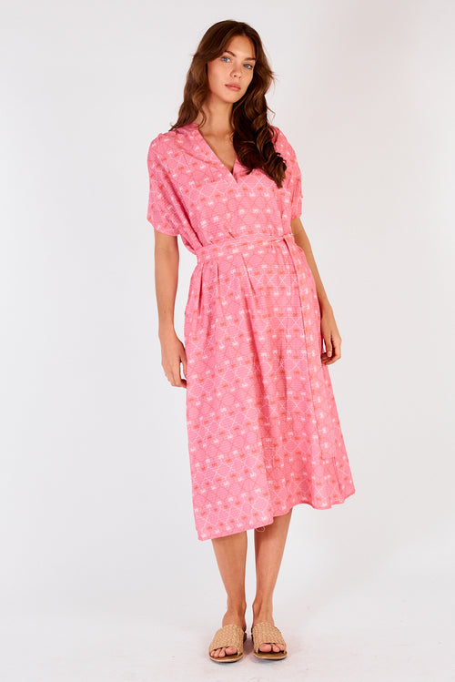 Itami Jonson Capped Sleeve Midi Almera Pink