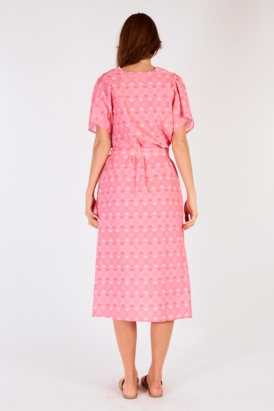 Itami Jonson Capped Sleeve Midi Almera Pink