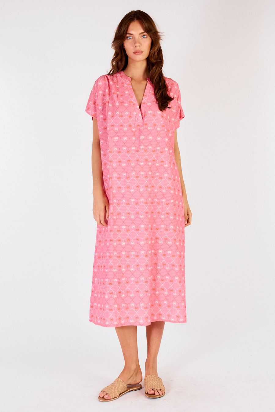 Itami Jonson Capped Sleeve Midi Almera Pink