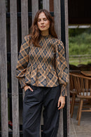 Itami Liv Top Tartan Latte