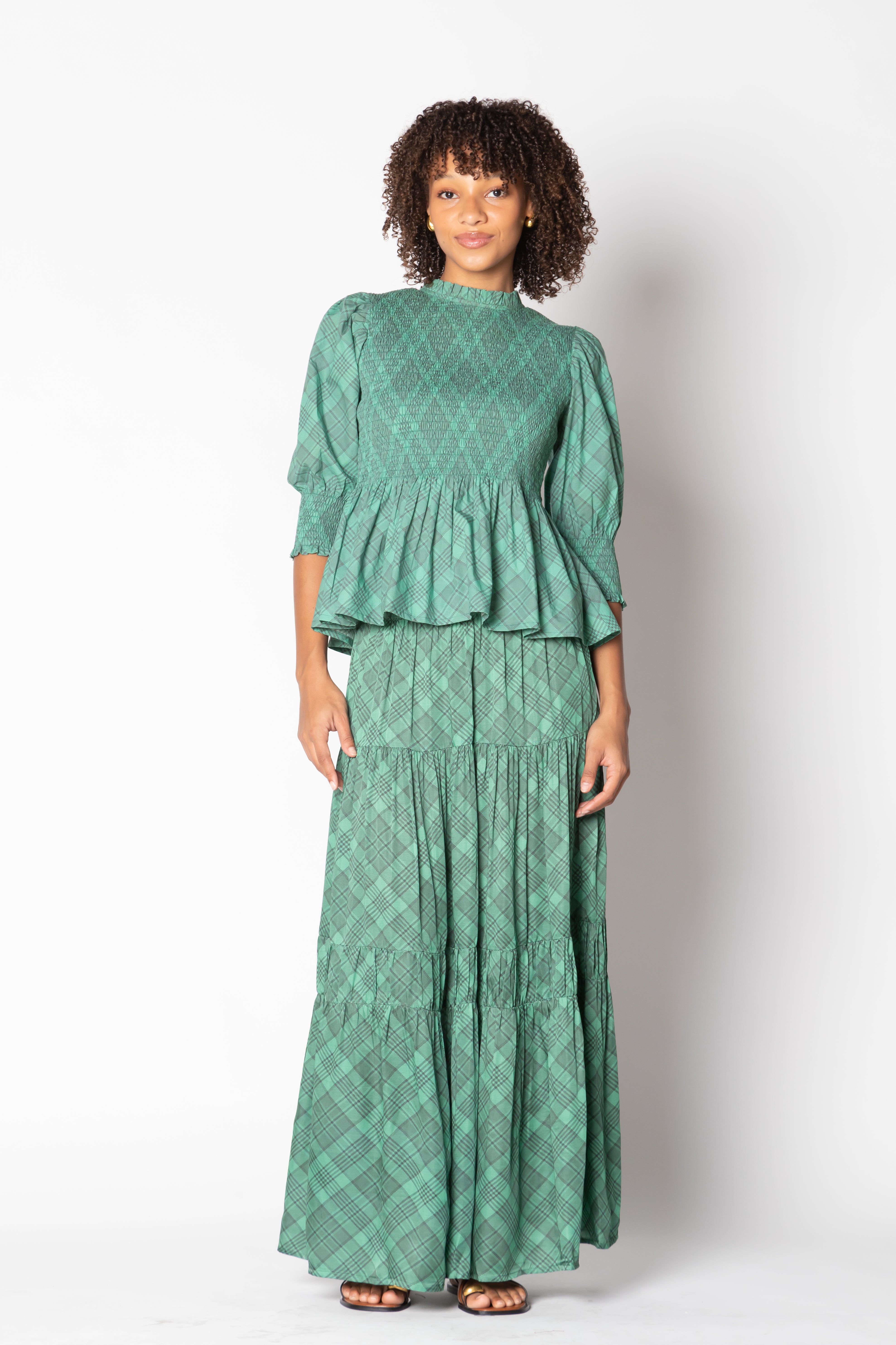 Itami Liv Top Tartan Green