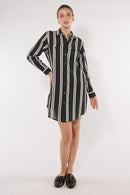 Itami Marseille Shirtdress Black Stripe