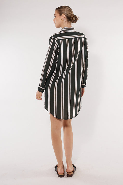 Itami Marseille Shirtdress Black Stripe