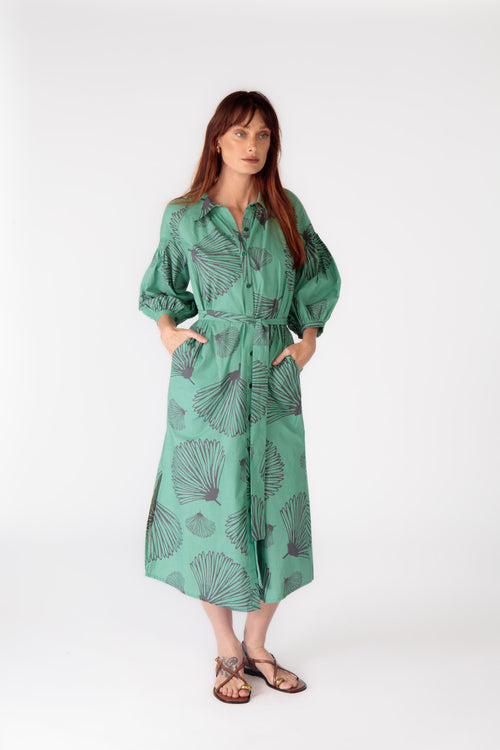 Itami Moussi LS Button Dress Green