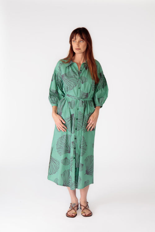 Itami Moussi LS Button Dress Green
