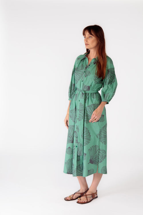 Itami Moussi LS Button Dress Green