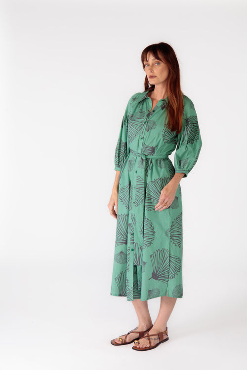 Itami Moussi LS Button Dress Green