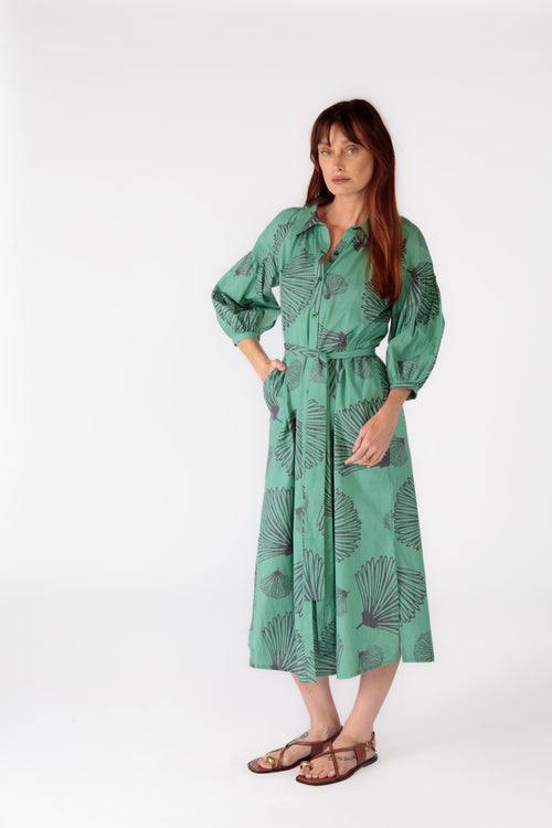 Itami Moussi LS Button Dress Green