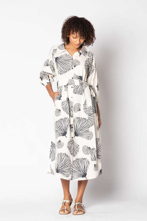 Itami Moussi LS Button Dress Natural