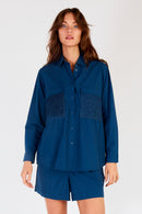 Itami Pamplone Shirred Pocket Shirt Navy