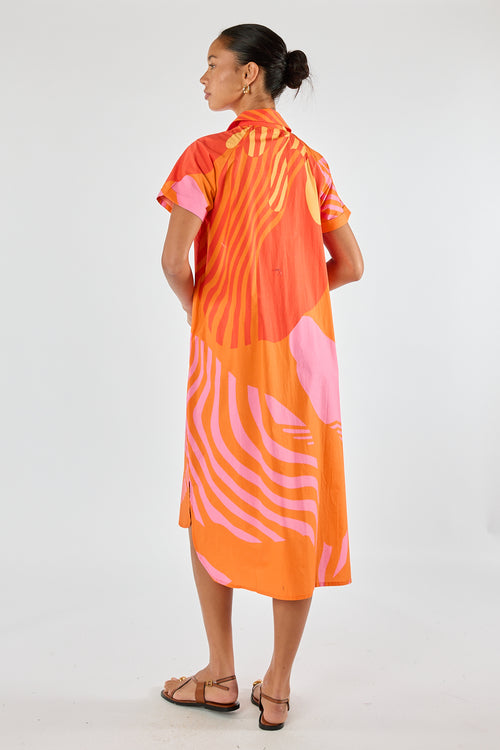 Itami Papillon Button Dress Orange