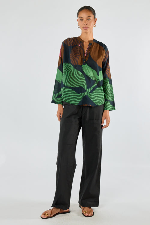 Itami Papillon Long Sleeve Top Black