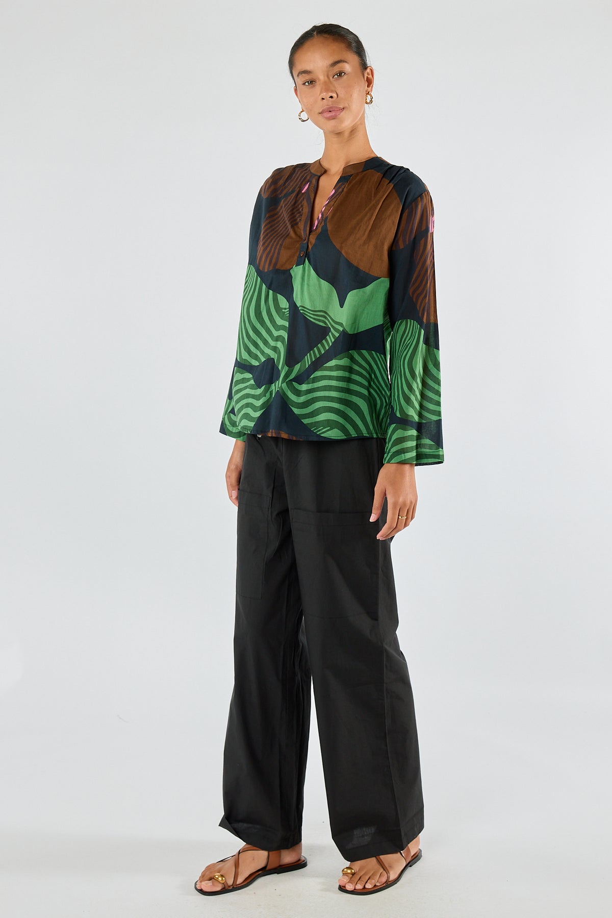 Itami Papillon Long Sleeve Top Black