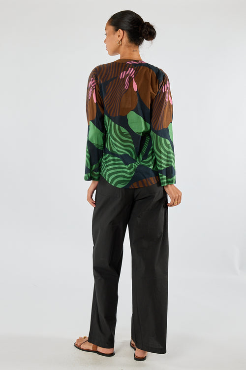 Itami Papillon Long Sleeve Top Black