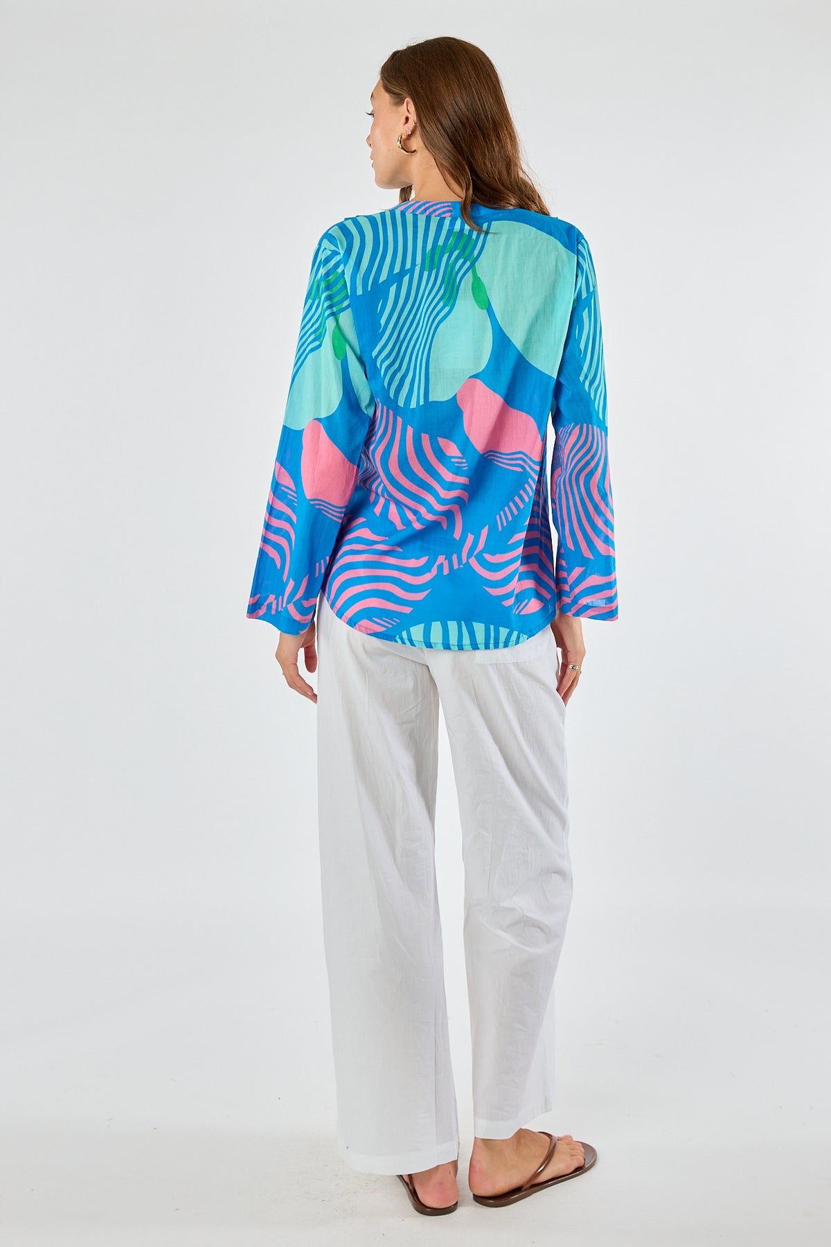Itami Papillon Long Sleeve Top Blue
