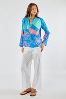 Itami Papillon Long Sleeve Top Blue