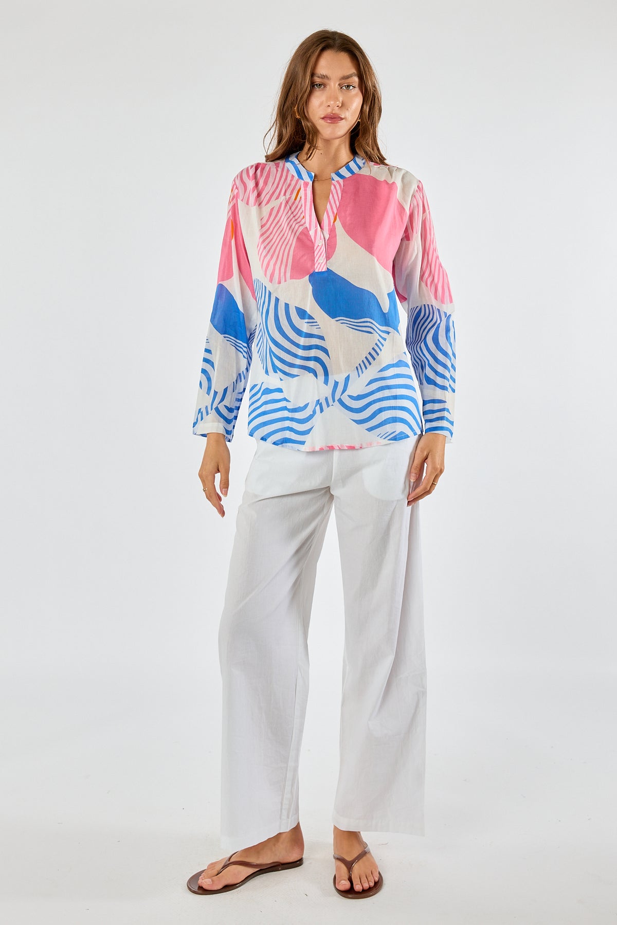 Itami Papillon Long Sleeve Top White