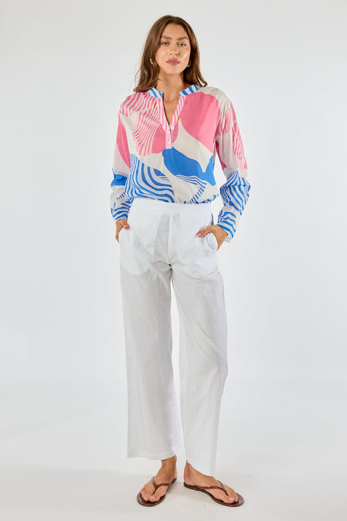 Itami Papillon Long Sleeve Top White