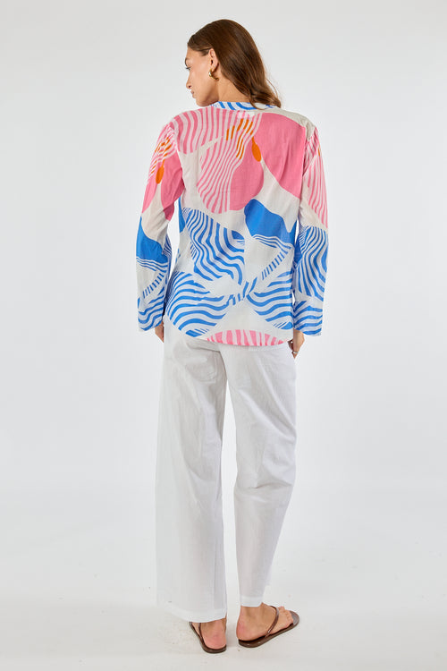 Itami Papillon Long Sleeve Top White