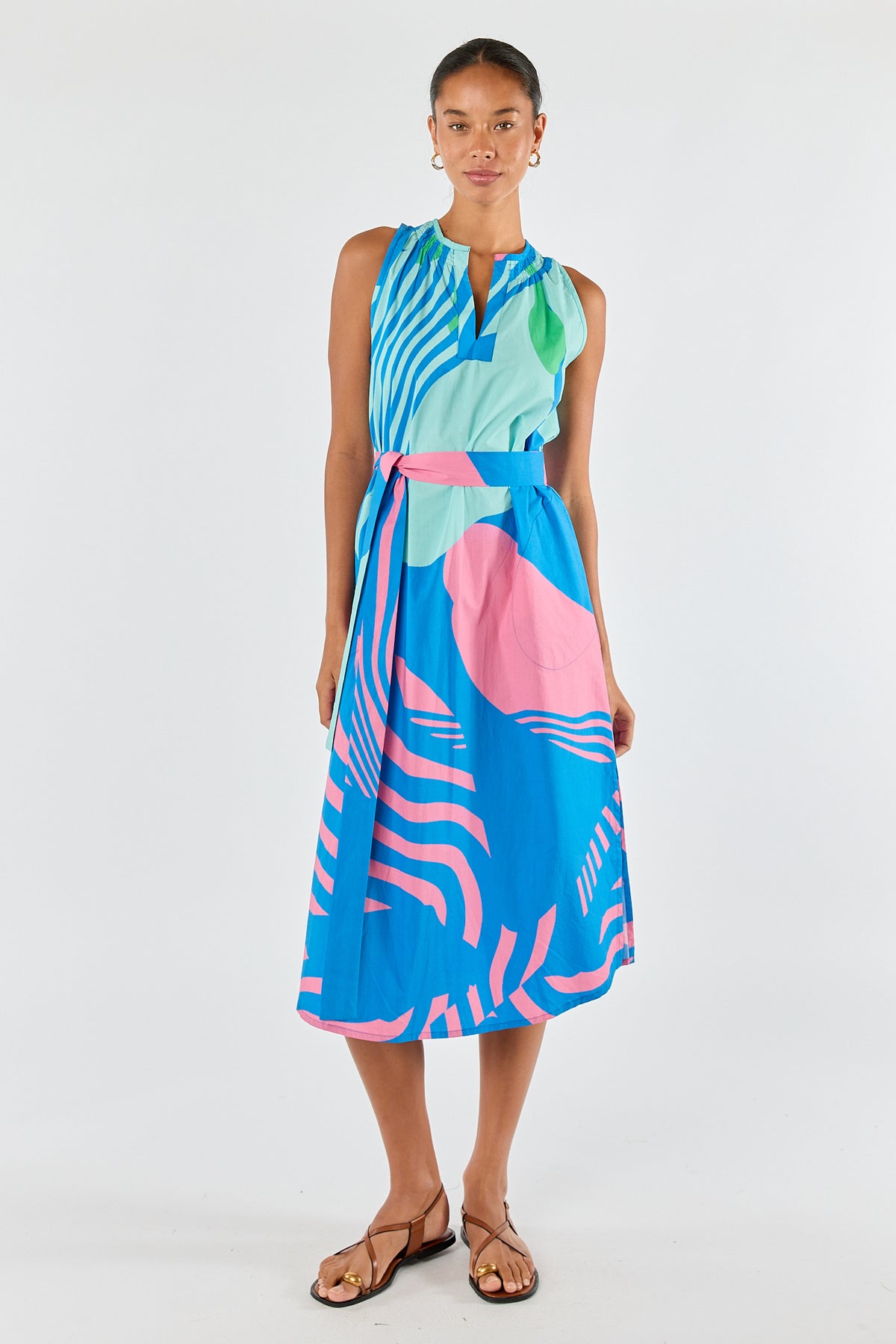 Itami Papillon Sleeveless Dress Blue