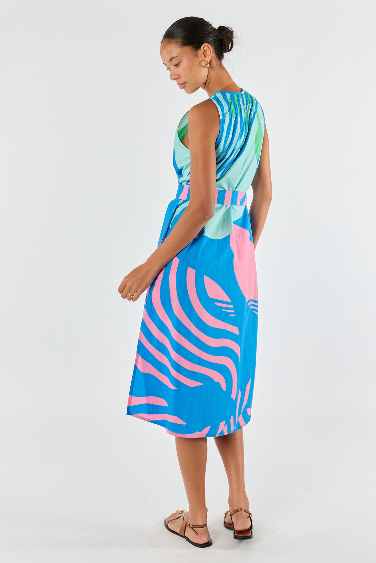 Itami Papillon Sleeveless Dress Blue