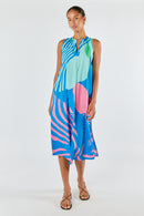 Itami Papillon Sleeveless Dress Blue