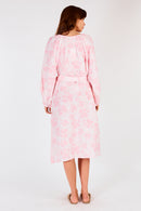 Itami Sakanto Long Sleeve Button Dress Flores Pink