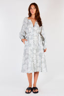 Itami Sakanto L/S Button Dress Flores Xanadu