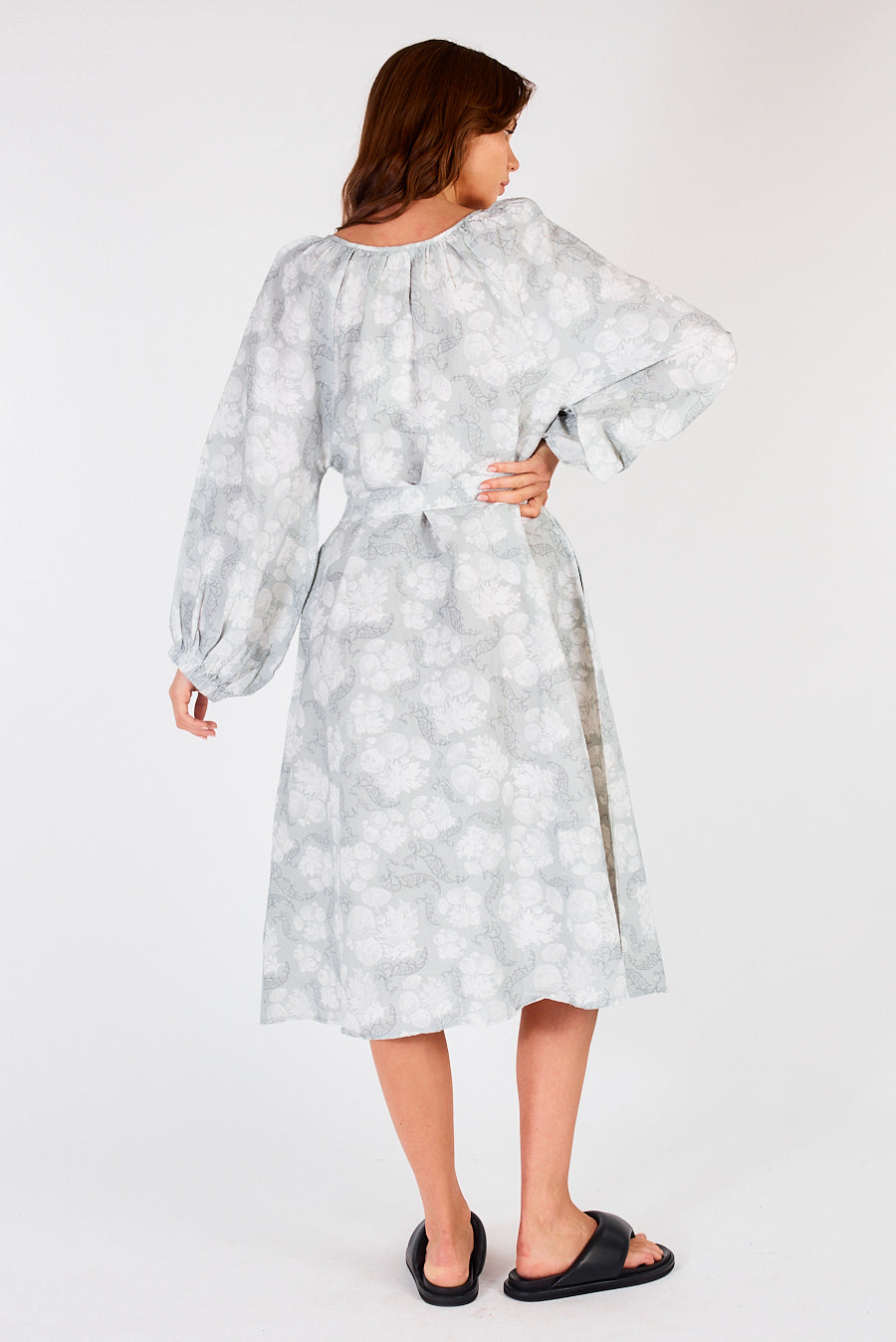 Itami Sakanto L/S Button Dress Flores Xanadu