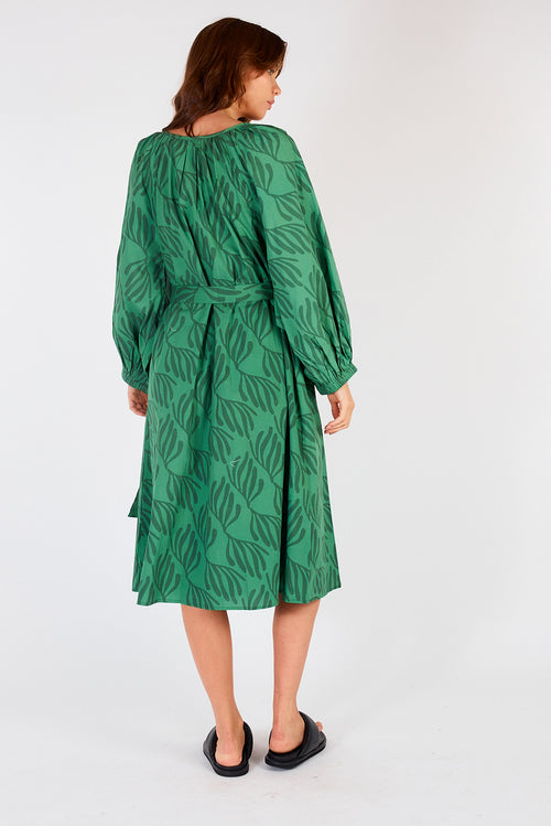 Itami Sakanto L/S Button Dress Verde Green