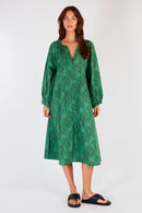 Itami Sakanto L/S Button Dress Verde Green
