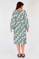 Itami Sakanto L/S Button Dress Verde White