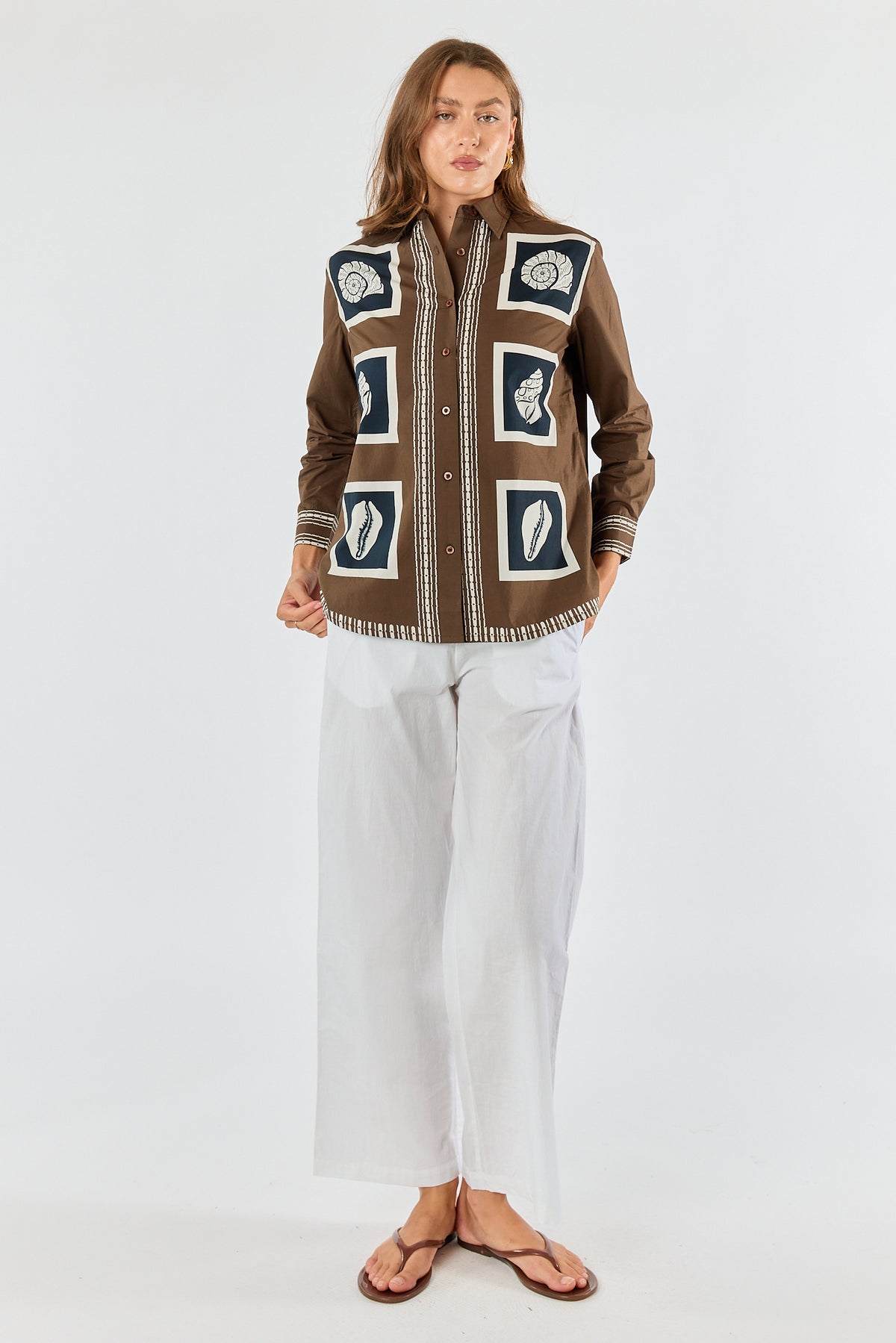 Itami Seashell Shirt Brown