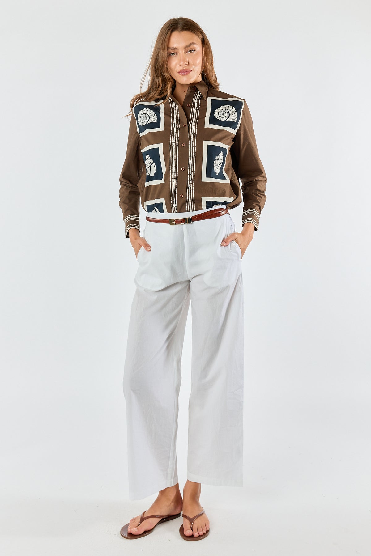 Itami Seashell Shirt Brown