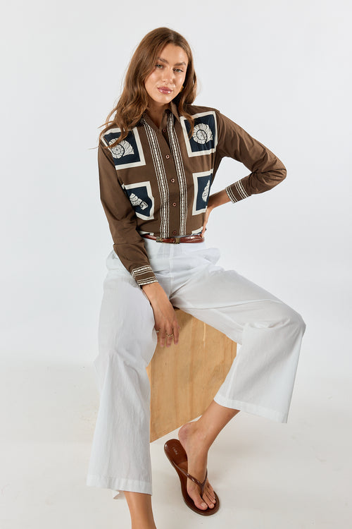 Itami Seashell Shirt Brown