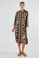 Itami Seashell Shirtdress Brown