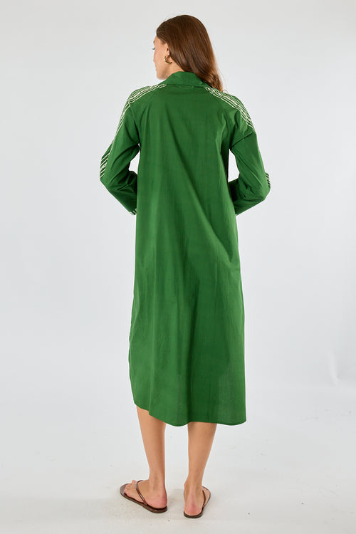 Itami Seashell Shirtdress Green
