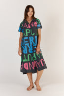Itami Sierra Button Dress Navy
