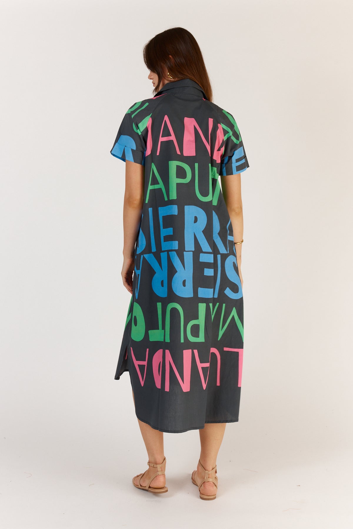 Itami Sierra Button Dress Navy