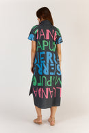 Itami Sierra Button Dress Navy