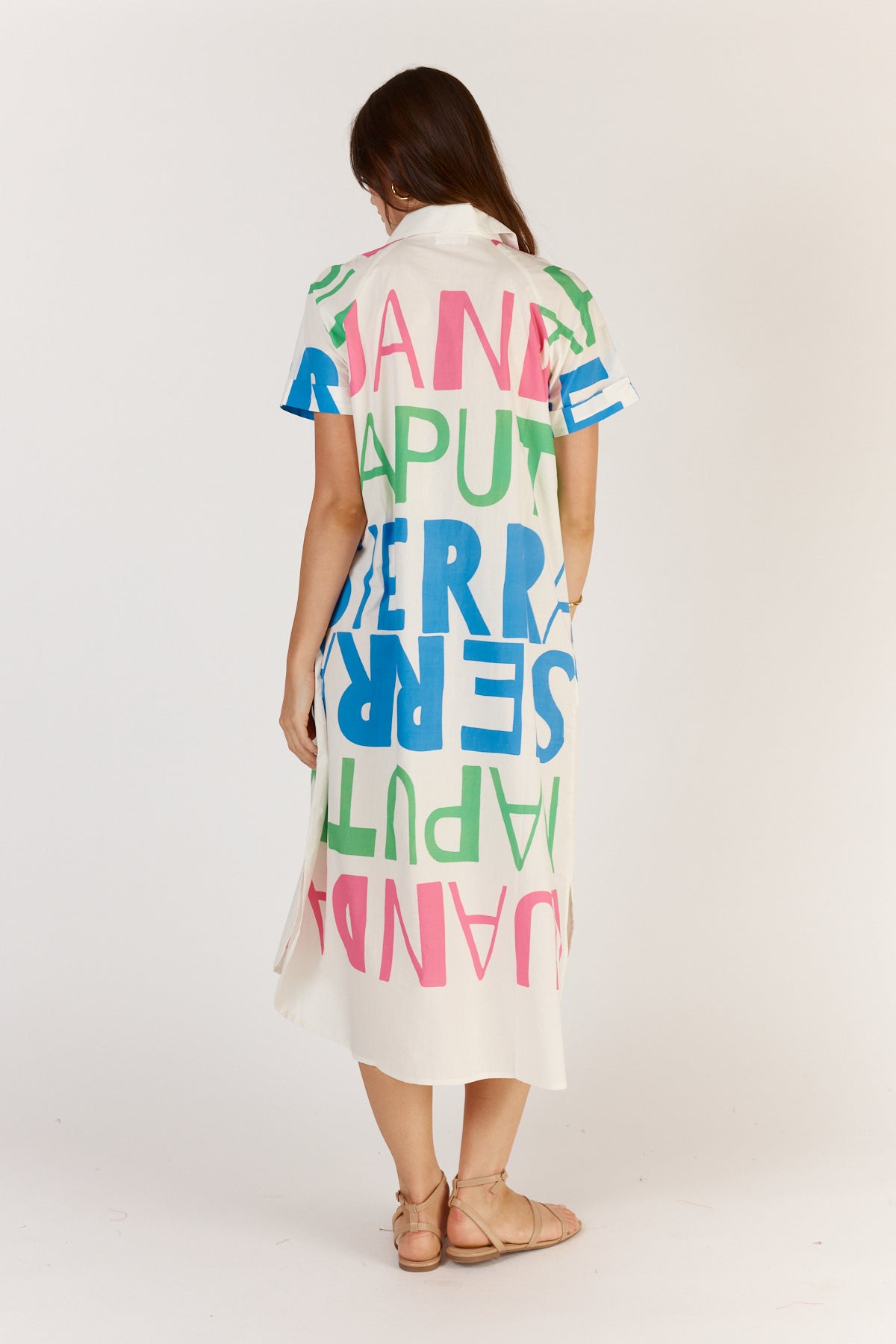 Itami Sierra Button Dress White