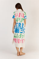 Itami Sierra Button Dress White
