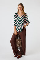Itami Stripe Button Top Olive