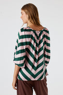 Itami Stripe Button Top Olive