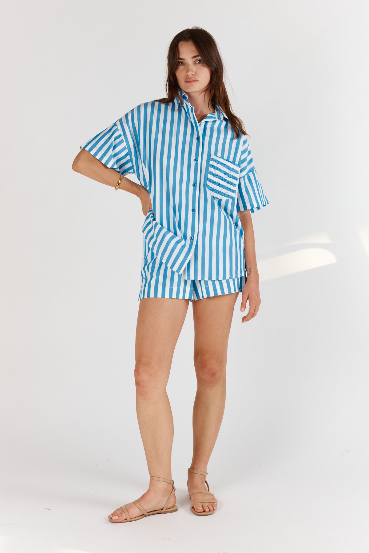 Itami Stripe Short Blue