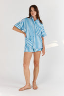 Itami Stripe Short Blue