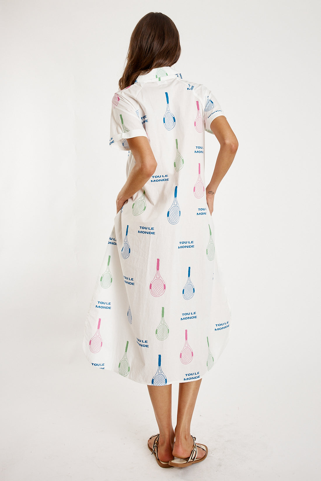 Itami Tout Le Tenis Button Dress White