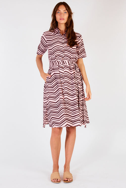 Itami Waylon S/S Dress ZigZag Pink