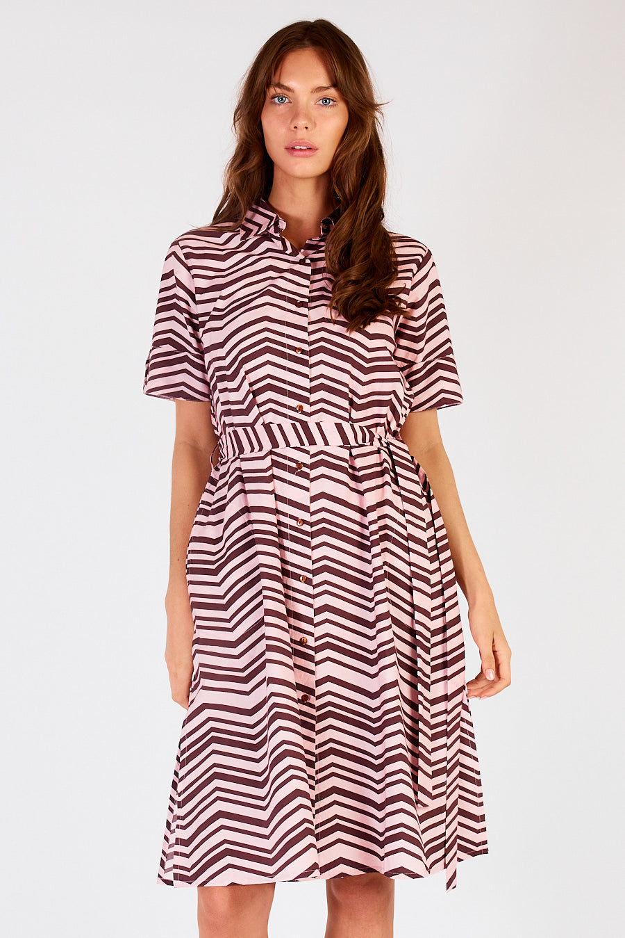 Itami Waylon S/S Dress ZigZag Pink